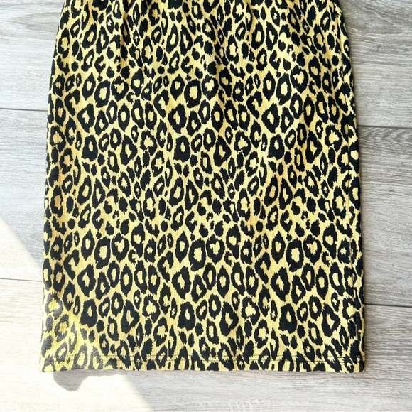 Ring Leopard Knitted Midi Bodycon Skirt Made in Korea - Picture 7 of 11